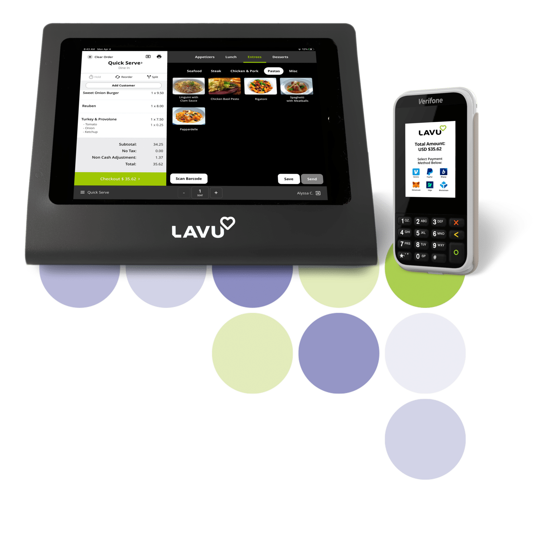 Lavu Server Station with Verifone Payment Device